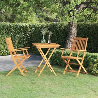 vidaXL Comedor De Jard&iacute;n Plegable 3 Piezas Madera Maciza De Acacia Vidaxl