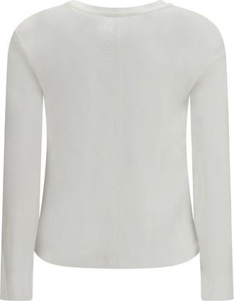 Max Mara Womens White Cotton Long Sleeve T-Shirt