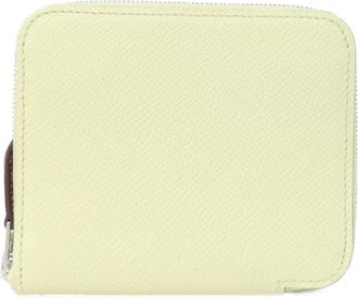 Herm&egrave;s Beige Jaune Epsom Leather Silk Wallet (Bi-Fold) (Pre-Owned)