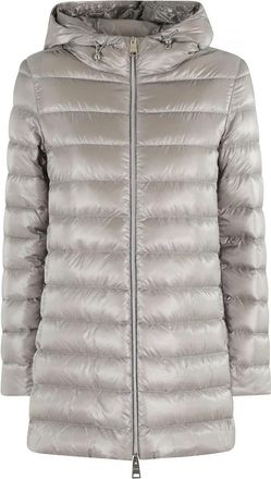 Herno A-Shape Resort Nylon Ultralight Jacket - Dames - Gewatteerde jassen - Grijs - M - Nylon - Jassen