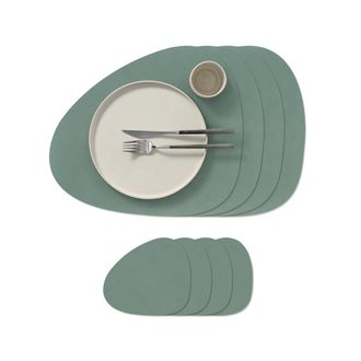 Lind DNA Geschenkset Curve L, Nupo pastellgr&uuml;n (4 Tischsets + 4 Glasuntersetzer)