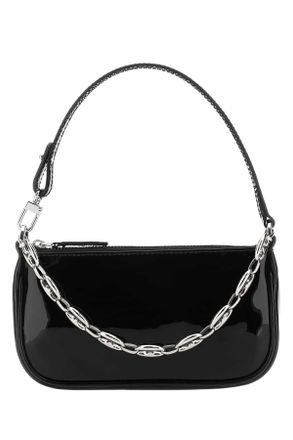 by FAR Black Leather Mini Rachel Handbag