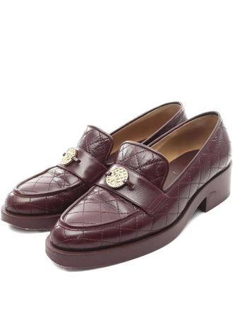 Chanel quilted-leather loafers - women - Calf Leather/Calf Leather/Calf Leather/Rubber - 36.5 - Red