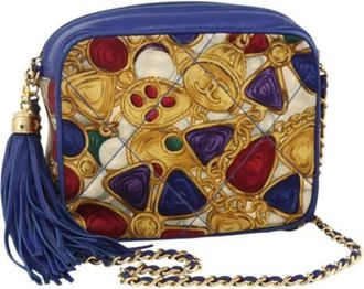 Chanel Pre-owned Satin Schoudertas - Dames - Vintage Schoudertas - Blauw - ONE Size - Satijn - Vintage