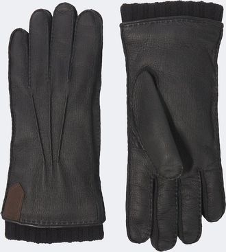 Canali Cashmere-trimmed leather gloves