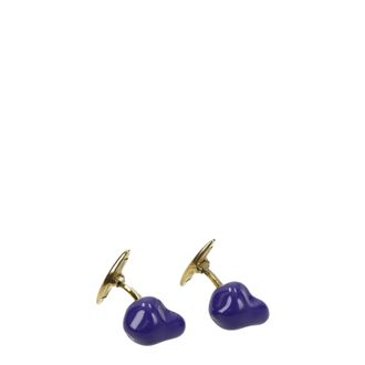 Bottega Veneta Herrens Manschettenkn&ouml;pfe und Krawattenklammern in Silberviolett/Pflaume