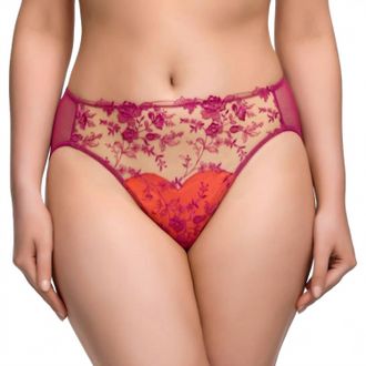 Dita Von Teese Victresse Hi Cut Brief In Rubine