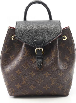 Louis Vuitton Black Brown Monogram Coated Canvas Backpack (Pre-Owned)