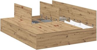 vidaXL Bed Frame Artisan oak 190 x 135 x 31.5 cm Engineered wood Vidaxl