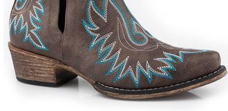 Roper Womens Ava Western Faux Leather Western Shortie Boot In Brown