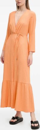 HUGO BOSS Abito midi a portafoglio - Arancione