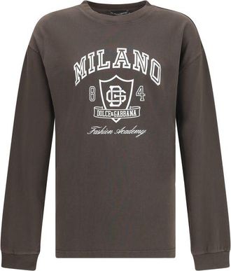 Dolce & Gabbana Brown Cotton Mens Sweatshirt