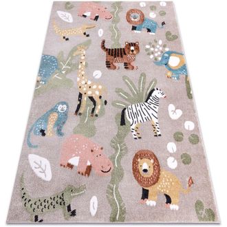 RugsX Alfombra Fun Africa Para Ni&ntilde;os, Animales, &Aacute;frica Beige Multicolour 180x270 Cm