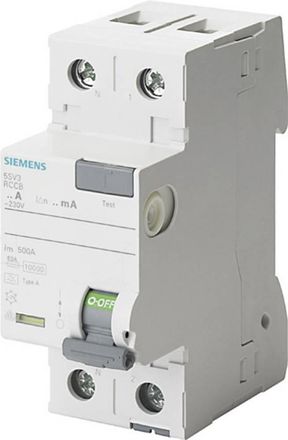 SIEMENS Disyuntor Diferencial 2p 40a 0.03a Tipo A, Polo N Izquierdo