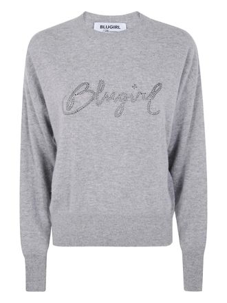Blugirl crystal-embellished sweater - women - Cashmere - S - Grey
