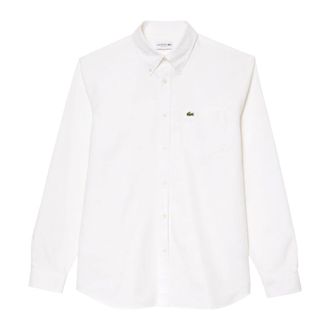 Lacoste Oxford Shirt Regular Fit - Heren - Casual Overhemden - Wit - S - Katoen - Overhemden