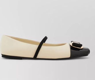 Ferragamo vara plate ballerinas two tone buckle