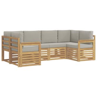 vidaXL Conjunto De Sof&aacute;s De Exterior 5 Pcs Blanco Y Gris Claro Vidaxl