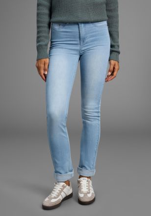 Arizona Slim-fit-Jeans ARIZONA Ultra Stretch, Damen, Gr. 34, N-Gr, bleached, Obermaterial: 63% Baumwolle, 32% Polyester, 5% Elasthan, Basic, Jeans Slim-fit-Je