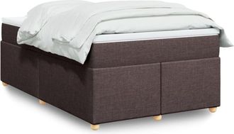 vidaXL Vidaxl - Cama Box Spring Con Colch&oacute;n Tela Marr&oacute;n Oscuro 120x200 Cm
