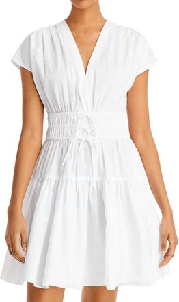 Derek Lam Tora V-Neck Dress In White