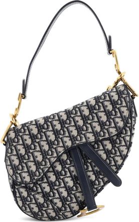 Dior Saddle Handbag with Strap Oblique Canvas Medium shoulder bag - Blauw
