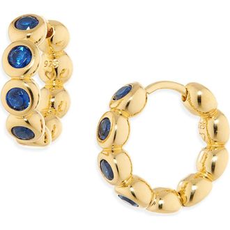 Missoma Small Tennis Hoop Earrings in Gold/Blue at Nordstrom