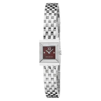Gucci G-Frame 14x 18 mm Horloge - Dames - Horloges - Grijs - ONE Size - Accessoires