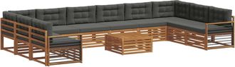 vidaXL Juegos De Sof&aacute;s 11 Uds. Natural Y Antracita Vidaxl