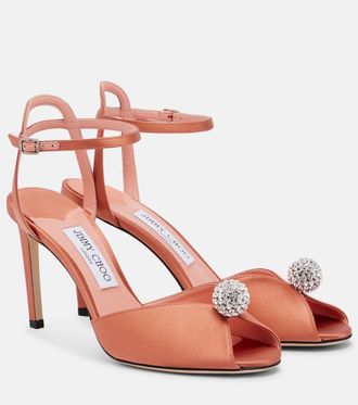 Jimmy Choo London Sacora embellished satin sandals