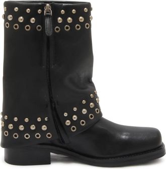 Emanuelle Vee Vintage Clelia Enkellaarzen met studs - Dames - Enkellaarsjes - Zwart - 37 EU - Schoenen