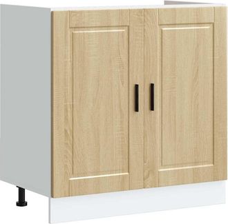 vidaXL Mobile Base Lavello Porto Rovere Sonoma 80x46x81,5cm Truciolato - Vidaxl