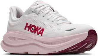 Hoka One One Bondi 9 Running Shoe in White/pink Opal at Nordstrom, Size 5.5