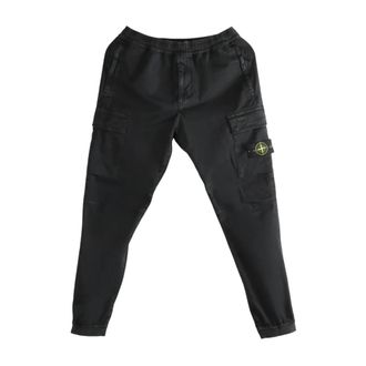 Stone Island Regular-tapered Cargobroek - Heren - Slim Fit Broeken - Zwart - W33 - Katoen - Broeken