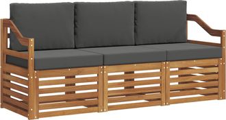 vidaXL Juegos De Sof&aacute;s 3 Uds. Natural Y Antracita Vidaxl