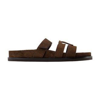 Tory Burch Tory Burch Womens Chocolate Suede Ines Slippers - Brown - Size EU 36