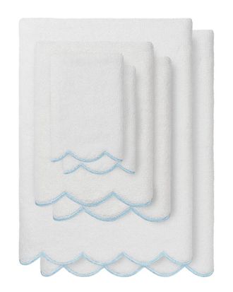 Linum Home Textiles 100% Turkish Cotton Adornia Scallop 6Pc Towel Set