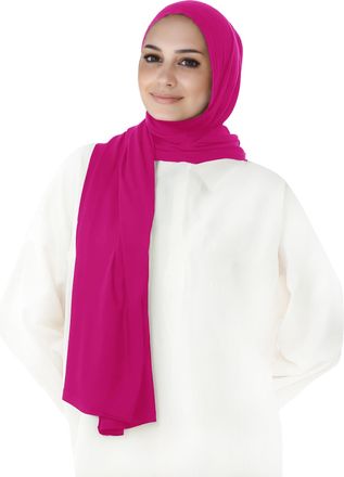 Lina & Lily Pre-sewn Instant Slip-on Modal Jersey Hijab Head Scarf Wrap for Muslim Women (Rose Pink)