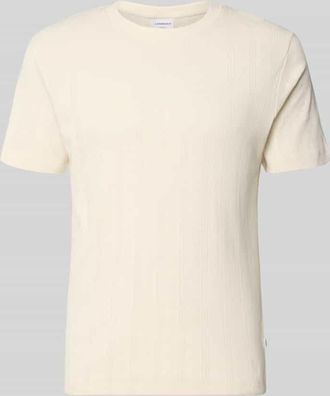 Lindbergh Lindbergh T-Shirt in Jaquard-Strick mit Rundhalsausschnitt in Offwhite, Gr&ouml;&szlig;e XXXL