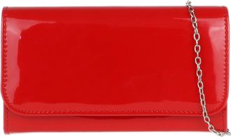 Girly HandBags Womens Plain Glossy Clutch Bag (Red)