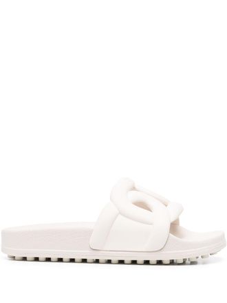 Tod's Slippers met logo - Beige
