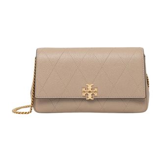 Tory Burch Tassen, Dames, Beige, ONE Size, Leer, Charlie Quilted Chain Crossbody