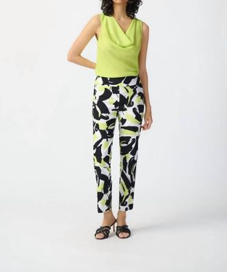 Joseph Ribkoff Amaya Abstract Print Millennium Pull-On Pants In Vanilla Multi