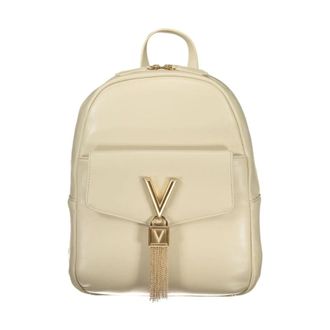 Valentino Backpacks, female, Beige, Size: ONE SIZE Polyethylene Backpack with Multiple Compartments