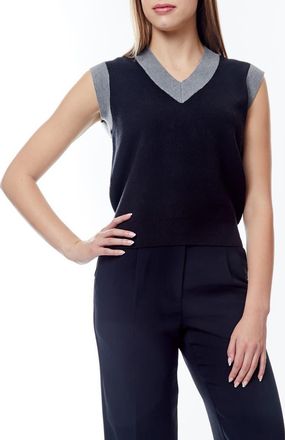 By Design Ann Crop Sweater Vest in Black/Heather Gray at Nordstrom Rack, Size X-Small