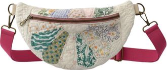 Generic Vintage-Inspired Patchwork Quilted Sling Bag,Bohemian Fabric Shoulder Satchel with Adjustable Strap (C)