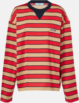 Prada Striped cotton jersey top