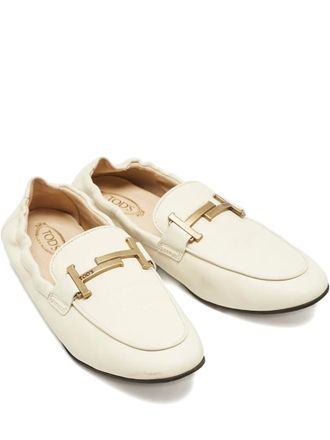 Tod's Double T leather loafers - women - Leather/Leather/Leather - 37.5 - Neutrals