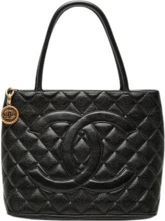 Chanel Pre-owned Medallion Tote Bag - Dames - Vintage Handtas - Zwart - ONE Size - Leer - Vintage