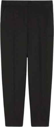 iBlues Zwarte Stretchbroek Elegante Vrouwelijke Stijl - Dames - Straight fit broeken - Zwart - M - Broeken